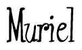 The image is a stylized text or script that reads 'Muriel' in a cursive or calligraphic font.