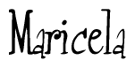 The image is of the word Maricela stylized in a cursive script.