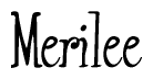 The image is of the word Merilee stylized in a cursive script.
