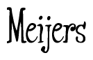 The image contains the word 'Meijers' written in a cursive, stylized font.