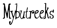 The image is of the word Mybutreeks stylized in a cursive script.