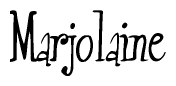 The image is of the word Marjolaine stylized in a cursive script.