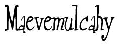 The image is of the word Maevemulcahy stylized in a cursive script.