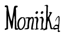 The image is a stylized text or script that reads 'Moniika' in a cursive or calligraphic font.