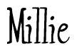 The image contains the word 'Millie' written in a cursive, stylized font.