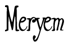 The image is a stylized text or script that reads 'Meryem' in a cursive or calligraphic font.