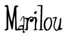 The image is of the word Marilou stylized in a cursive script.