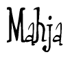 The image contains the word 'Mahja' written in a cursive, stylized font.