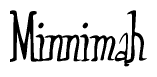 The image is a stylized text or script that reads 'Minnimah' in a cursive or calligraphic font.