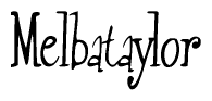 The image is a stylized text or script that reads 'Melbataylor' in a cursive or calligraphic font.