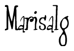   The image is of the word Marisalg stylized in a cursive script. 