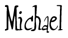 The image is of the word Michael stylized in a cursive script.