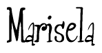 The image is of the word Marisela stylized in a cursive script.