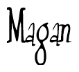  The image is of the word Magan stylized in a cursive script. 