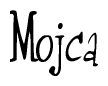 The image contains the word 'Mojca' written in a cursive, stylized font.