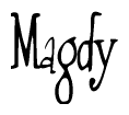 The image contains the word 'Magdy' written in a cursive, stylized font.