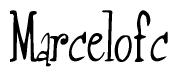 The image is a stylized text or script that reads 'Marcelofc' in a cursive or calligraphic font.
