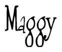 The image contains the word 'Maggy' written in a cursive, stylized font.