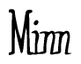 The image is a stylized text or script that reads 'Minn' in a cursive or calligraphic font.