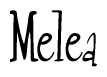   The image is of the word Melea stylized in a cursive script. 