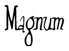The image contains the word 'Magnum' written in a cursive, stylized font.