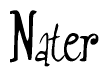 The image is a stylized text or script that reads 'Nater' in a cursive or calligraphic font.