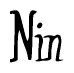 The image is a stylized text or script that reads 'Nin' in a cursive or calligraphic font.