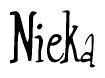 The image is of the word Nieka stylized in a cursive script.