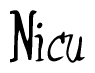 The image is a stylized text or script that reads 'Nicu' in a cursive or calligraphic font.