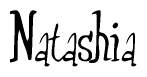 The image contains the word 'Natashia' written in a cursive, stylized font.