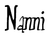 The image is of the word Nanni stylized in a cursive script.