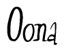 The image is of the word Oona stylized in a cursive script.