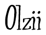 The image contains the word 'Olzii' written in a cursive, stylized font.