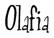 The image contains the word 'Olafia' written in a cursive, stylized font.