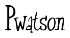 The image is of the word Pwatson stylized in a cursive script.