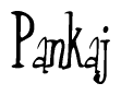 The image is of the word Pankaj stylized in a cursive script.