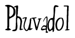 The image contains the word 'Phuvadol' written in a cursive, stylized font.