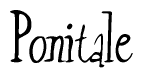 The image is of the word Ponitale stylized in a cursive script.