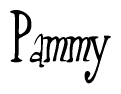 The image is a stylized text or script that reads 'Pammy' in a cursive or calligraphic font.