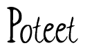 The image contains the word 'Poteet' written in a cursive, stylized font.