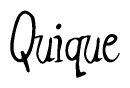 The image is a stylized text or script that reads 'Quique' in a cursive or calligraphic font.
