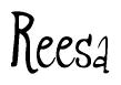 The image contains the word 'Reesa' written in a cursive, stylized font.