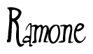 The image contains the word 'Ramone' written in a cursive, stylized font.