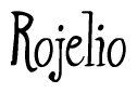 The image is a stylized text or script that reads 'Rojelio' in a cursive or calligraphic font.