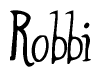 The image is of the word Robbi stylized in a cursive script.