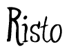 The image is a stylized text or script that reads 'Risto' in a cursive or calligraphic font.
