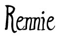 The image contains the word 'Rennie' written in a cursive, stylized font.