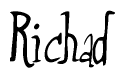 The image contains the word 'Richad' written in a cursive, stylized font.