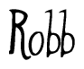 The image is of the word Robb stylized in a cursive script.