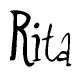The image contains the word 'Rita' written in a cursive, stylized font.